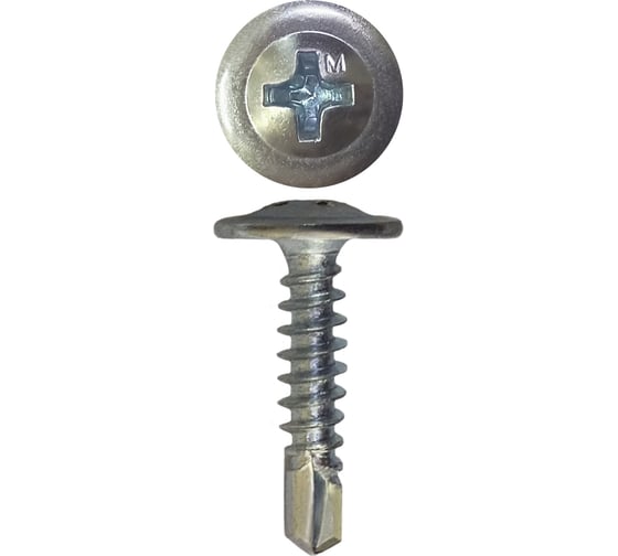 Изображение товара Саморез Daxmer ПШС 4,2x19 с прессшайбой сверло белый цинк 1кг 00000432249