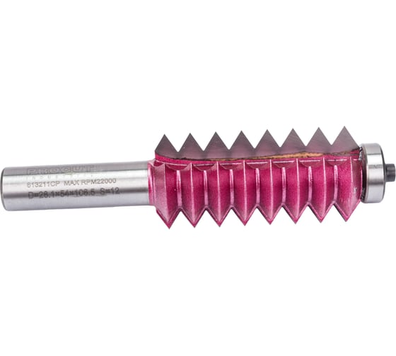 Изображение товара Фреза для сращивания с нижним подшипником (26.1x54x106.5 мм; хв-к 12 мм; треугольный шип) PROCUT 613211CP
