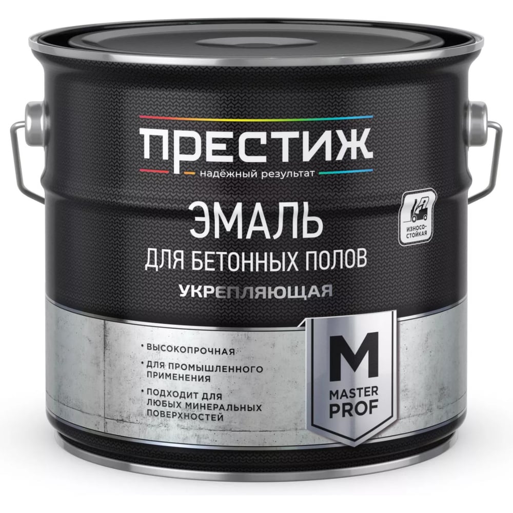 Изображение товара Эмаль для бетонных полов укрепляющая, полуматовая ПРЕСТИЖ 3,5 кг, коричневая 280483