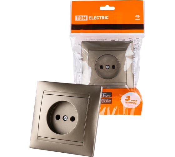 Изображение товара Розетка TDM ELECTRIC 2П 10А 250В бронза Лама SQ1815-0722