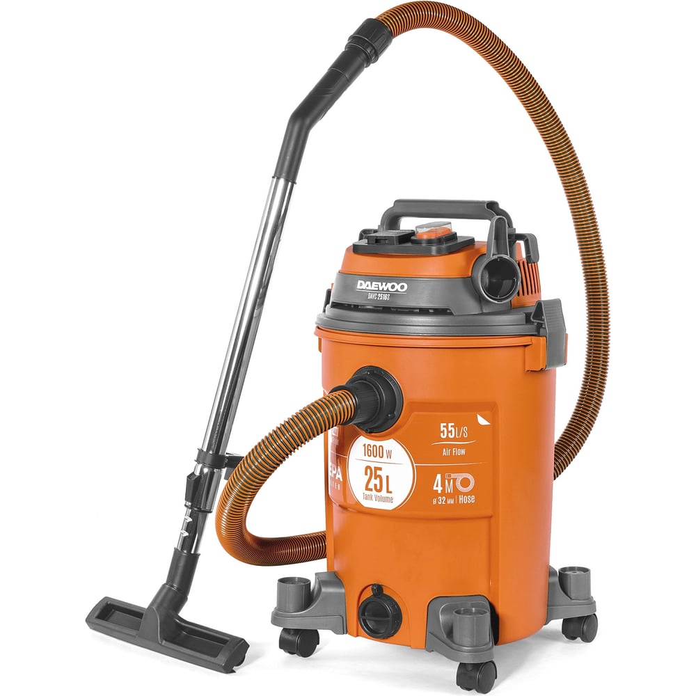Изображение товара Строительный пылесос DAEWOO DAVC 2516S для сухой и влажной уборки