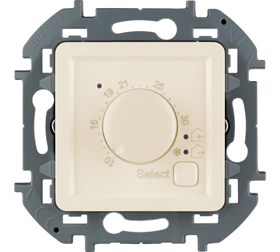Изображение товара Терморегулятор для тёплого пола Legrand Inspiria с внешним датчиком в комплекте 16А 230В слоновая кость 673811