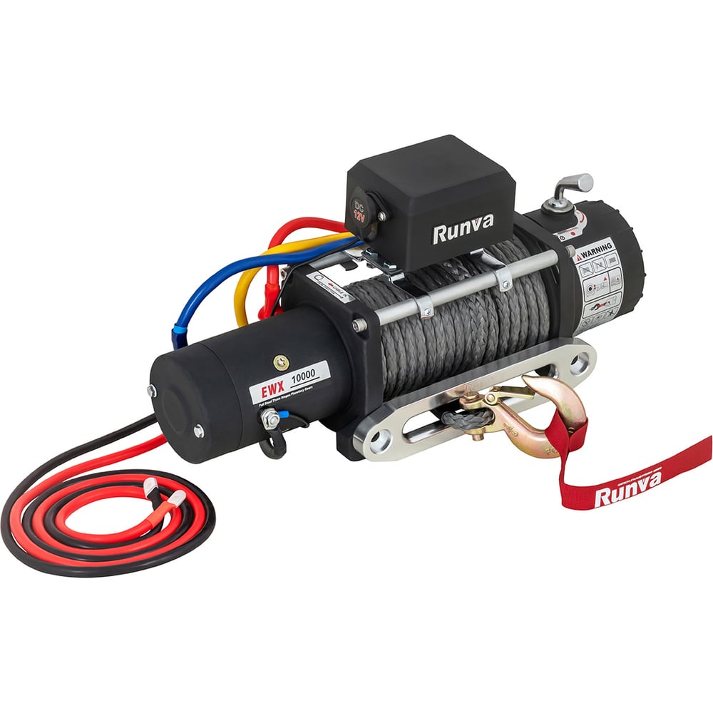 Изображение товара Лебёдка электрическая RUNVA 12V Runva 10000 lbs 4500 кг (синтетический трос) EWX10000SSR