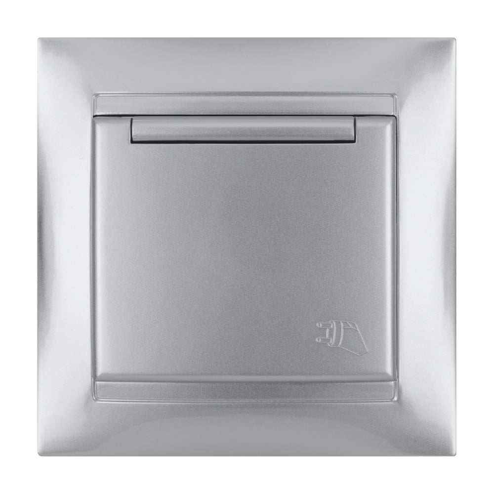 Изображение товара Розетка силовая TDM ELECTRIC 2П+З 16А 250В IP44 серебристая металлик