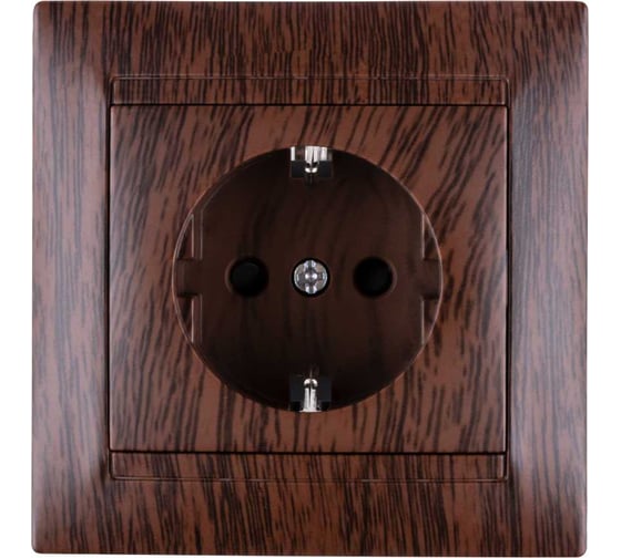 Изображение товара Розетка TDM ELECTRIC 2П+З 16А 250В с защитными шторками, венге Лама SQ1815-0411