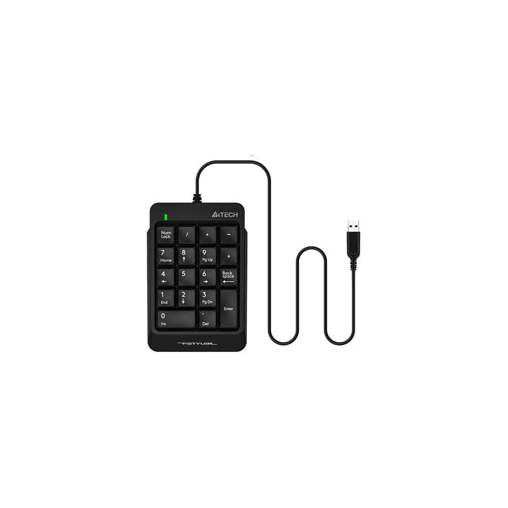 Числовой блок A4TECH FK13P черный USB slim для ноутбука (FK13P BLACK) кабель 1.5м 1359931