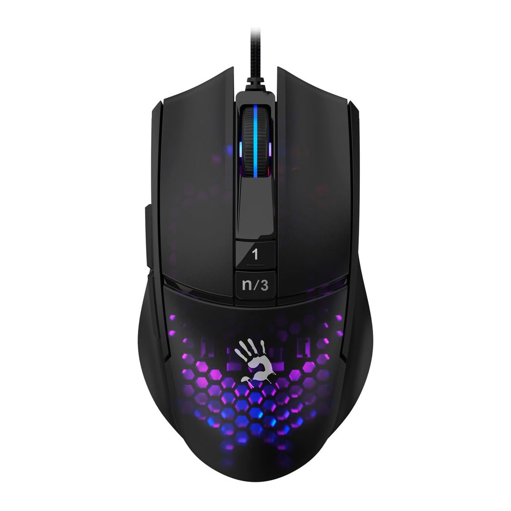 Изображение товара Мышь A4TECH Bloody L65 Max черный/фиолетовый оптическая 12000dpi USB 6but (L65 MAX/HONEYCOMB) 1808869 Изображение товара Мышь A4TECH Bloody L65 Max черный/фиолетовый оптическая 12000dpi USB 6but (L65 MAX/HONEYCOMB) 1808869