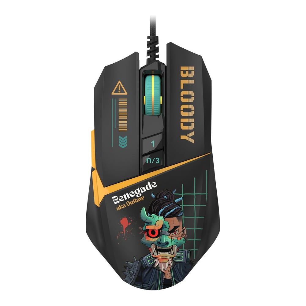 Изображение товара Мышь A4TECH Bloody W63 Max Renegade черный/рисунок оптическая 12000dpi USB (W63 MAX) 2000318 Изображение товара Мышь A4TECH Bloody W63 Max Renegade черный/рисунок оптическая 12000dpi USB (W63 MAX) 2000318