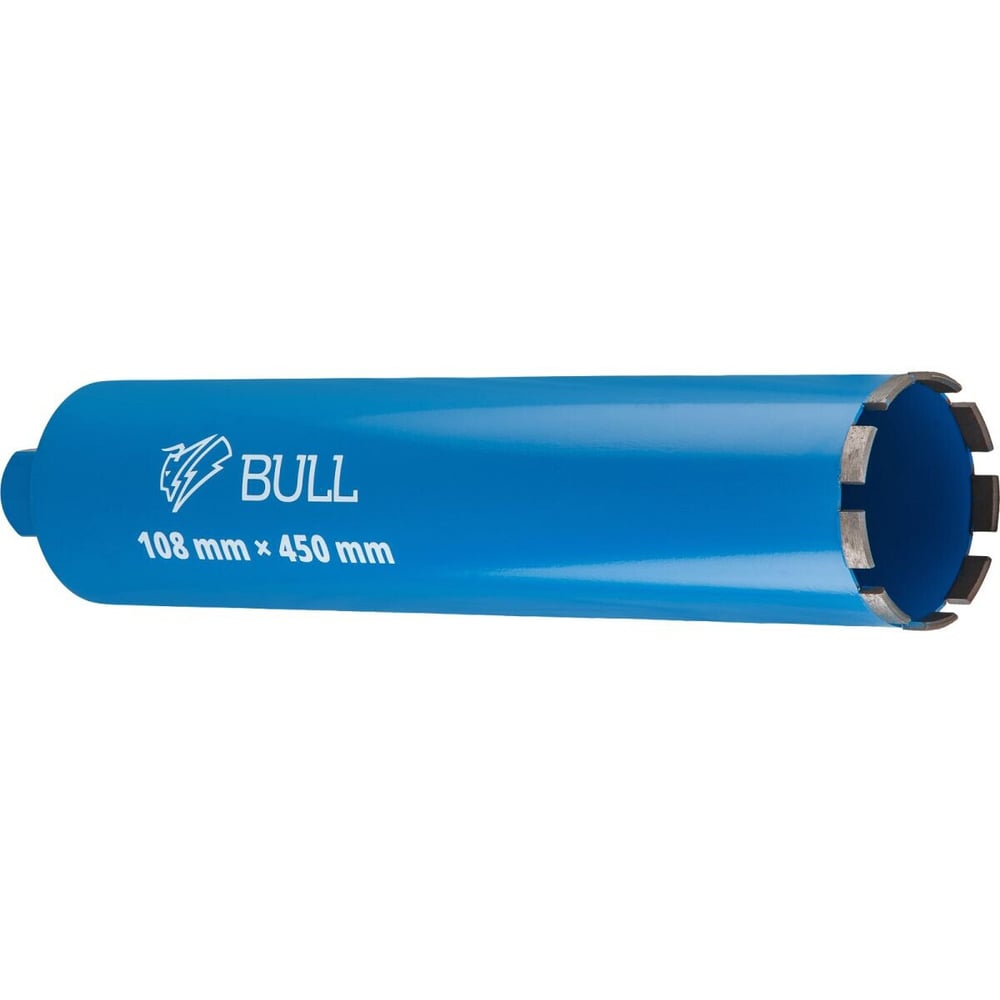 Коронка алмазная BULL 108мм железобетон, L450мм, 1 1/4, мокрое сверление (2329247) ЦИ-0222516056