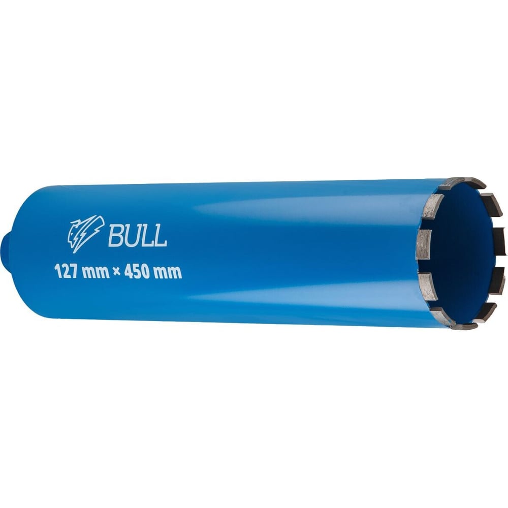 Коронка алмазная BULL 127 мм железобетон, L450мм, 1 1/4, мокрое сверление (2329244) ЦИ-6913241244
