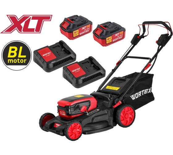 Изображение товара Газонокосилка аккумуляторная WORTEX CLM 4536-4 в кор. XLT SET БЕСЩЁТ.ДВИГ., САМОХОД., 18В+18В, 2х4Ач, компл. ЦИ-0015526875