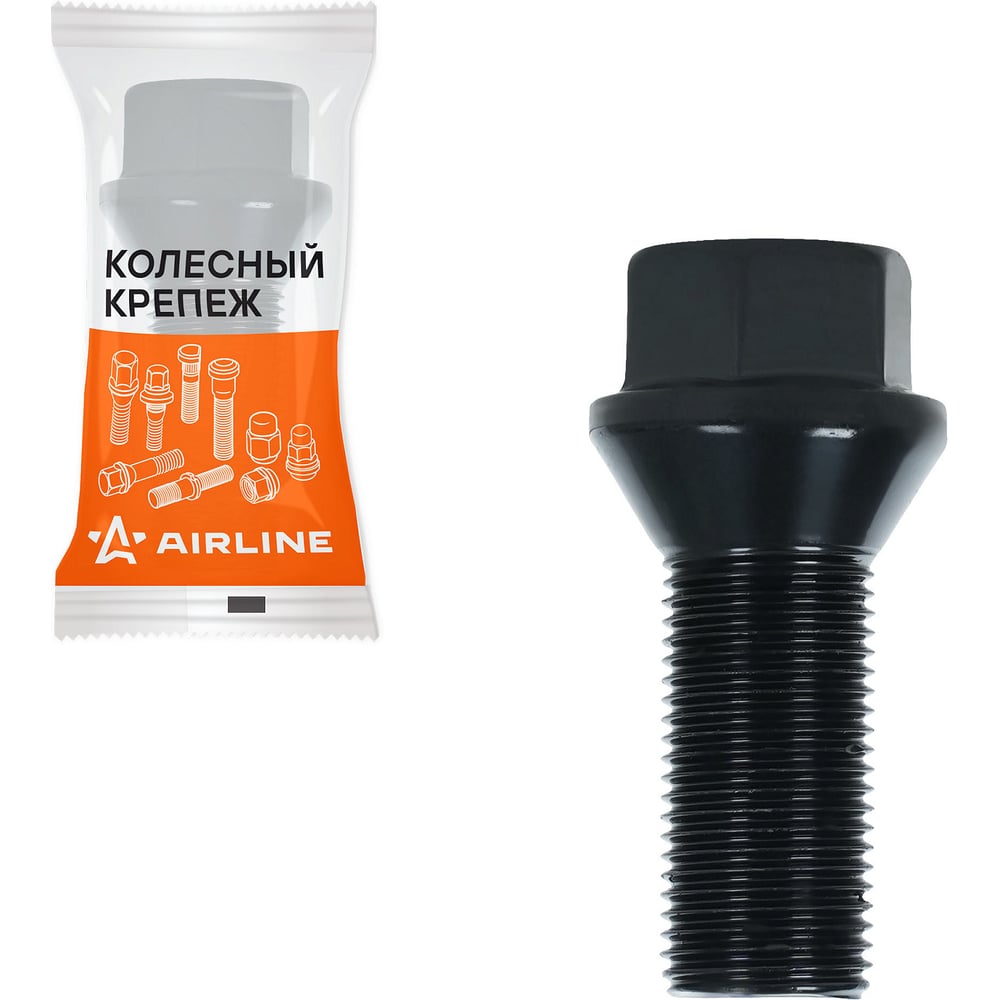 Изображение товара Болт колесный Airline M14x1,25x28x47, конус, ключ 17, чёрный электрофорез, 1 шт для BMW ABLT206 Изображение товара Болт колесный Airline M14x1,25x28x47, конус, ключ 17, чёрный электрофорез, 1 шт для BMW ABLT206