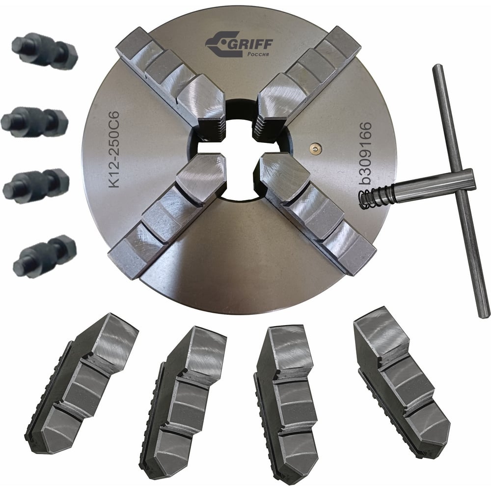 Патрон токарный GRIFF 250мм, 4-х кулач., K12-250C6, кл.точ. П, S10мм b309166
