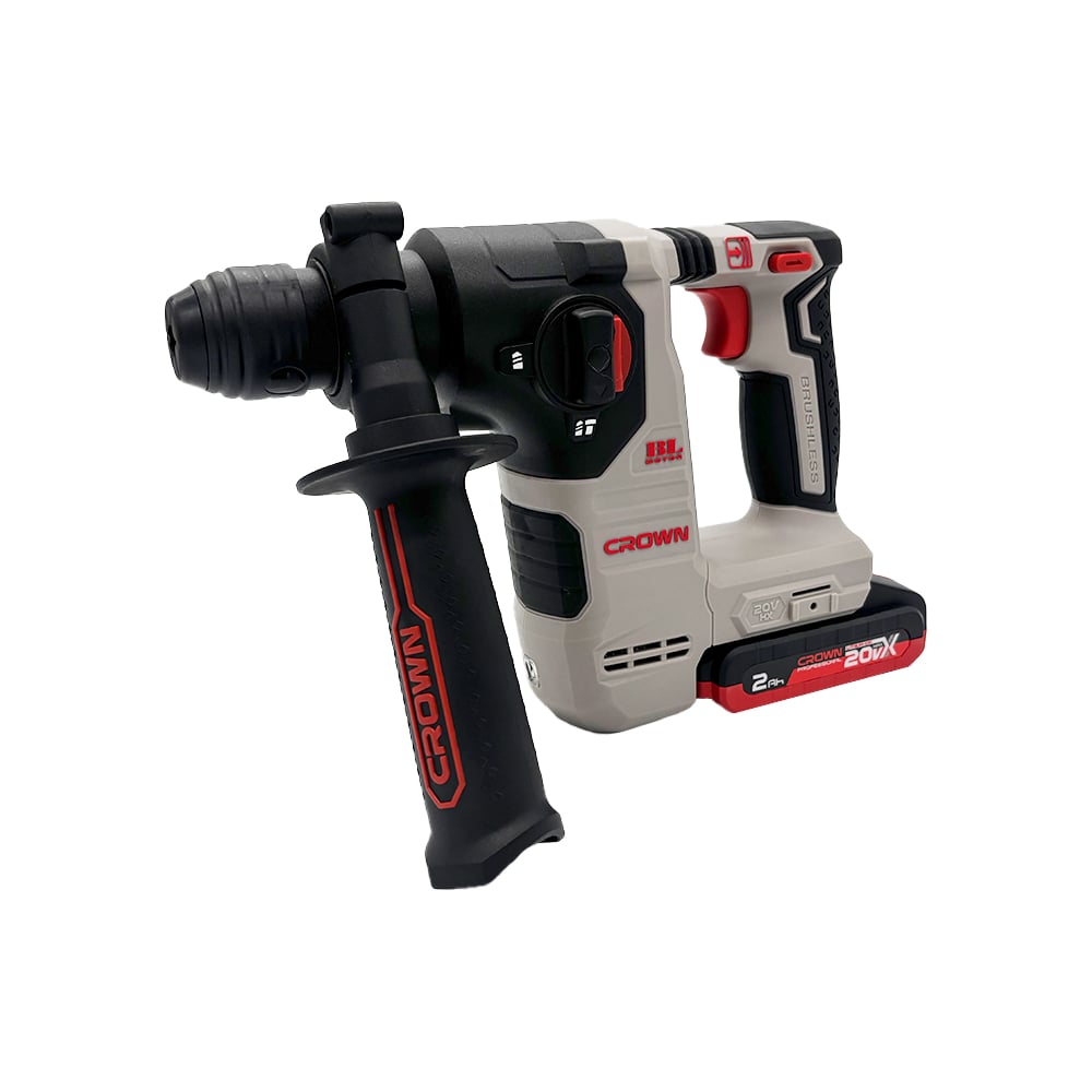 Изображение товара Перфоратор аккумуляторный CROWN BL CT28018HX-2S BMC Изображение товара Перфоратор аккумуляторный CROWN BL CT28018HX-2S BMC