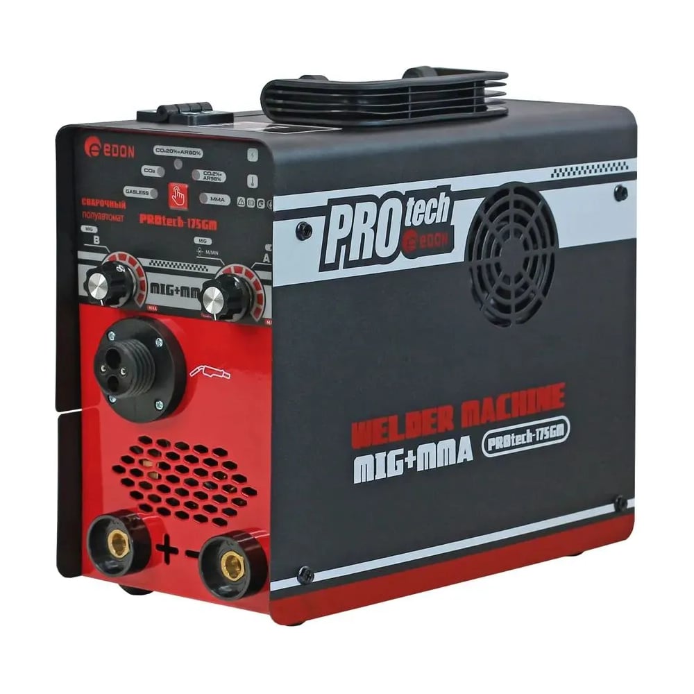 Изображение товара Полуавтомат сварочный инверторный Edon PROtech-175GM (MIG(Co2, MIX), MIG(FCAW) 50-175A MMA 20-175A) 22458 Изображение товара Полуавтомат сварочный инверторный Edon PROtech-175GM (MIG(Co2, MIX), MIG(FCAW) 50-175A MMA 20-175A) 22458