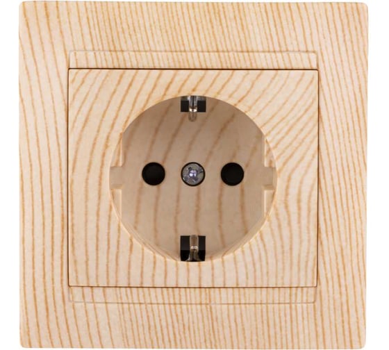 Изображение товара Розетка TDM ELECTRIC 2П+З 16А 250В с защитными шторками сосна серии "Лама" SQ1815-0311