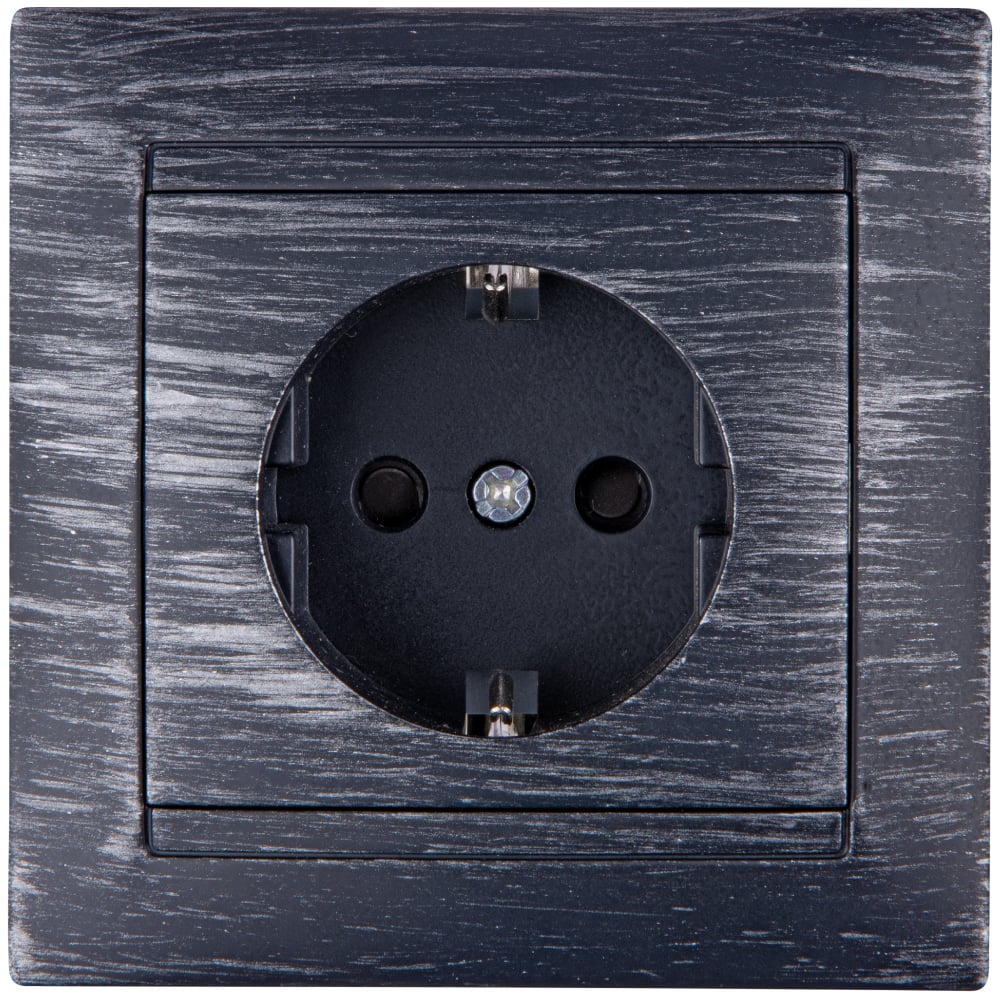 Изображение товара Розетка силовая 2П+З 16А 250В серия Лама старинное серебро TDM ELECTRIC