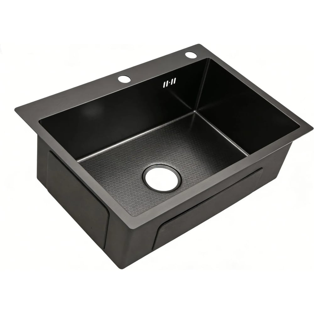 Изображение товара Мойка для кухни из нержавеющей стали Weissgauff WKS5044-1 Black Nano Hexagon 442389 Изображение товара Мойка для кухни из нержавеющей стали Weissgauff WKS5044-1 Black Nano Hexagon 442389