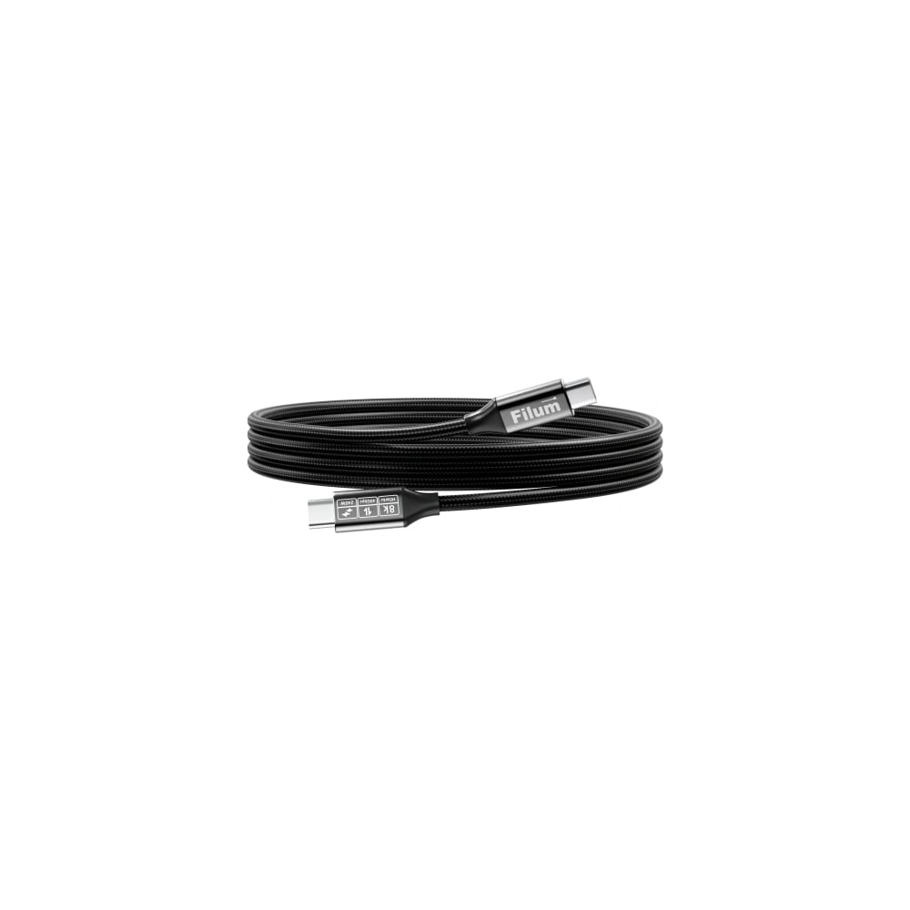 Изображение товара Filum Кабель USB FL-USB-40G240W-CM/CM-1M 40 Гбит/с, 240 Вт 28-48 В/5 А, ERP, USB-C - USB-C (M/M), 1 м 00-01300002 Изображение товара Filum Кабель USB FL-USB-40G240W-CM/CM-1M 40 Гбит/с, 240 Вт 28-48 В/5 А, ERP, USB-C - USB-C (M/M), 1 м 00-01300002