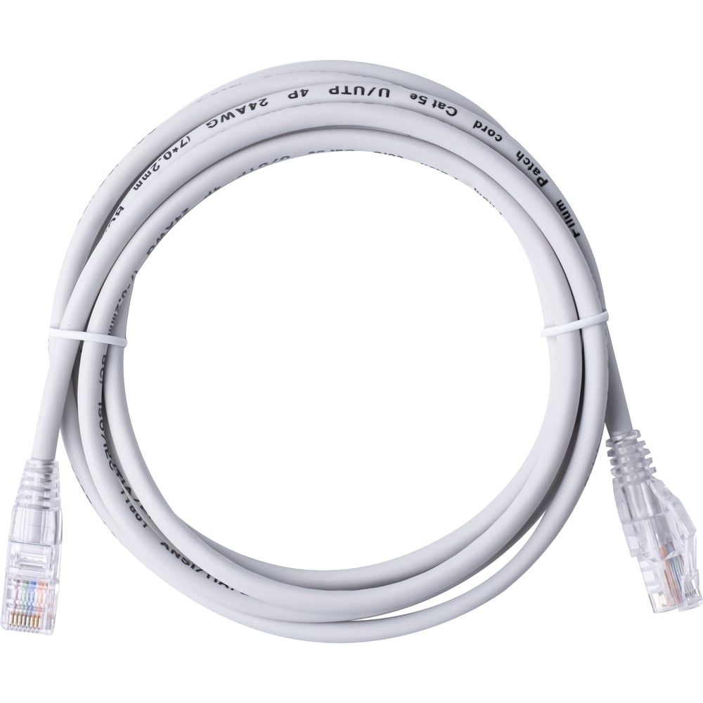 Изображение товара Кабель патч-корд Filum U/UTP 5e кат. 2м FL-PC-U5E-2.0-LSZH-WT 24AWG (7х0.20 мм), чистая медь, LSZH, белый 00-01276459 Изображение товара Кабель патч-корд Filum U/UTP 5e кат. 2м FL-PC-U5E-2.0-LSZH-WT 24AWG (7х0.20 мм), чистая медь, LSZH, белый 00-01276459