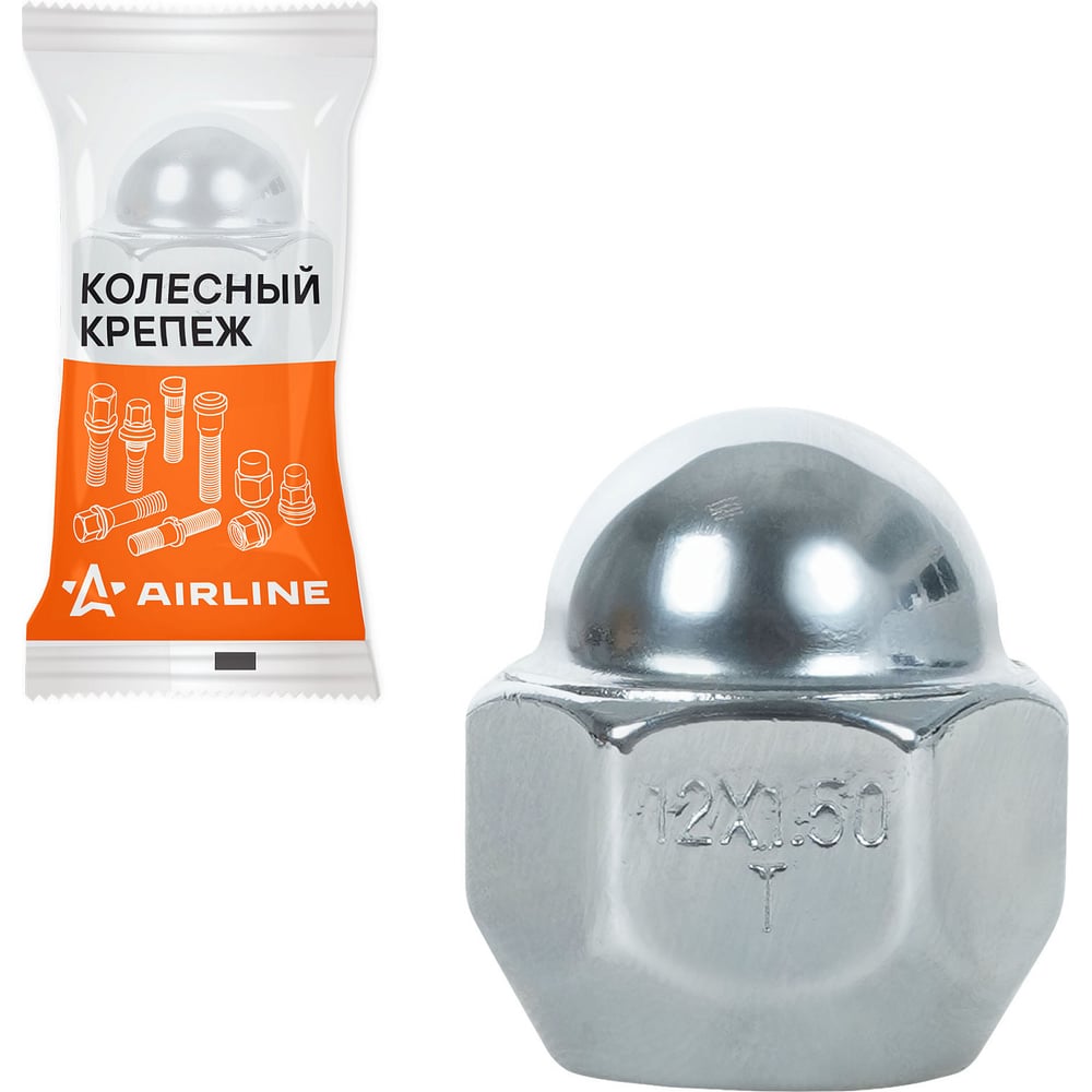 Изображение товара Гайка колесная AIRLINE M12x1.5x25, конус, ключ 21, закрытая, хром, 1 шт для Mazda/Hyundai/KIA ASCR211 Изображение товара Гайка колесная AIRLINE M12x1.5x25, конус, ключ 21, закрытая, хром, 1 шт для Mazda/Hyundai/KIA ASCR211