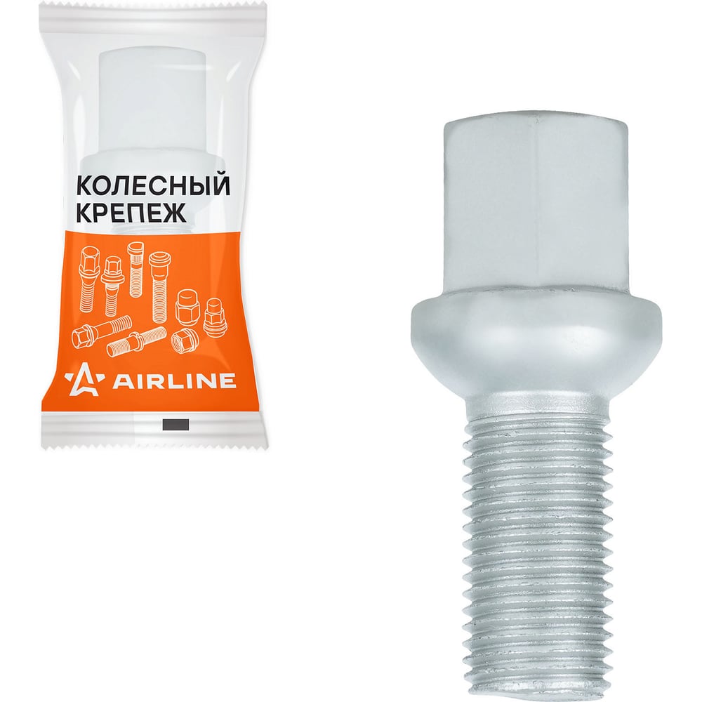 Изображение товара Болт колесный AIRLINE M14x1.5x27x53, сфера R13, ключ 17, дакромет, 1 шт для VW/Skoda/Audi ABLT201 Изображение товара Болт колесный AIRLINE M14x1.5x27x53, сфера R13, ключ 17, дакромет, 1 шт для VW/Skoda/Audi ABLT201
