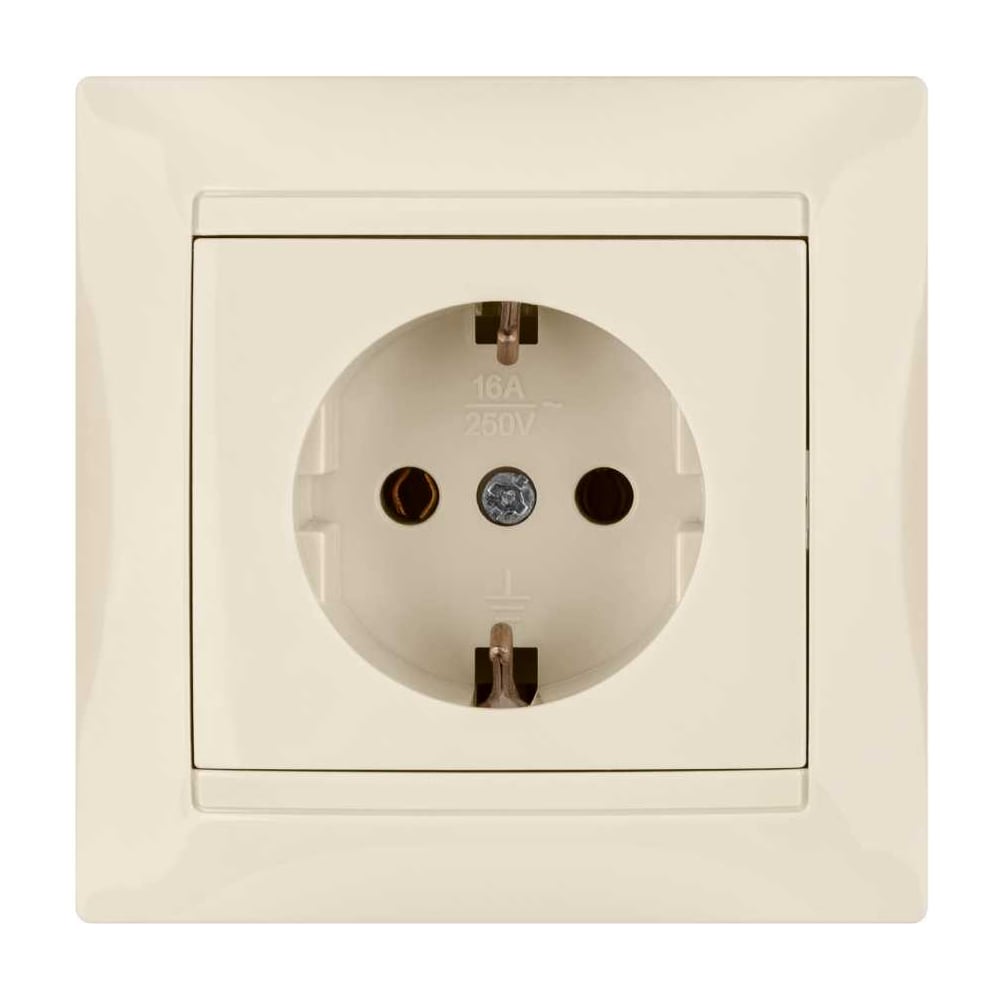 Изображение товара Розетка TDM ELECTRIC 2П+З 16А 250В слоновая кость SQ1815-0123
