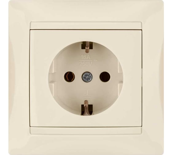 Изображение товара Розетка TDM ELECTRIC 2П+З 16А 250В слоновая кость Лама SQ1815-0123