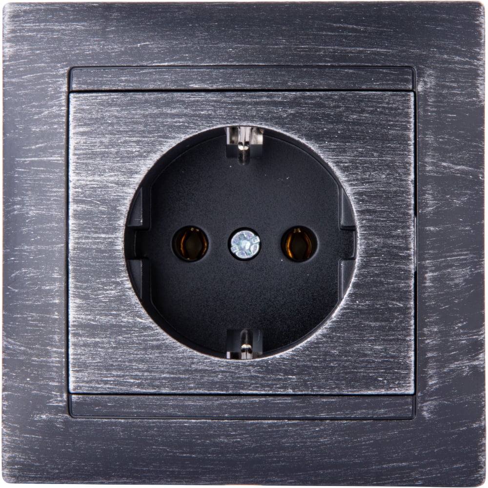 Изображение товара Розетка TDM ELECTRIC 2П+З 16А 250В старинное серебро