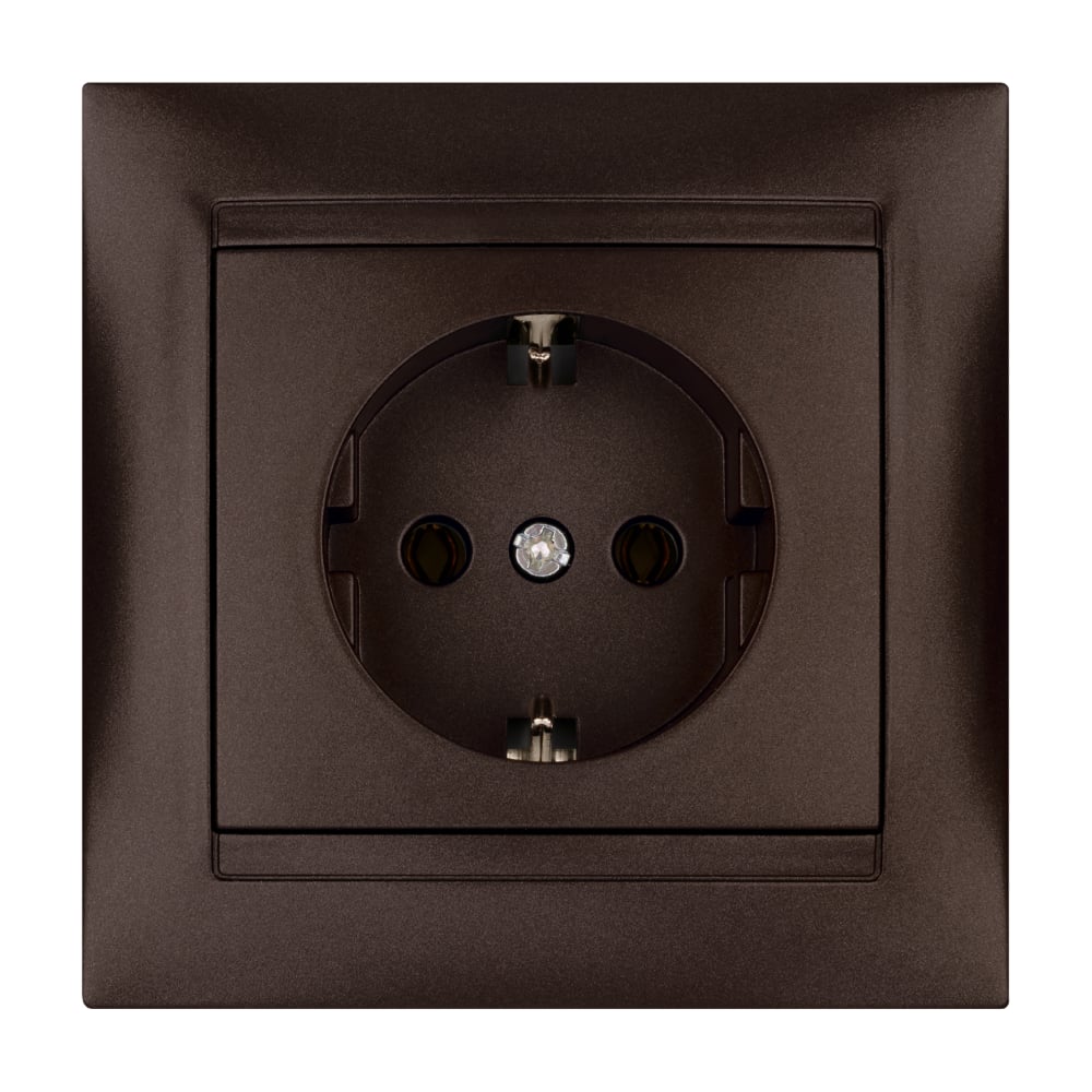 Изображение товара Розетка TDM ELECTRIC 2П+З 16А 250В шоколад серия Лама