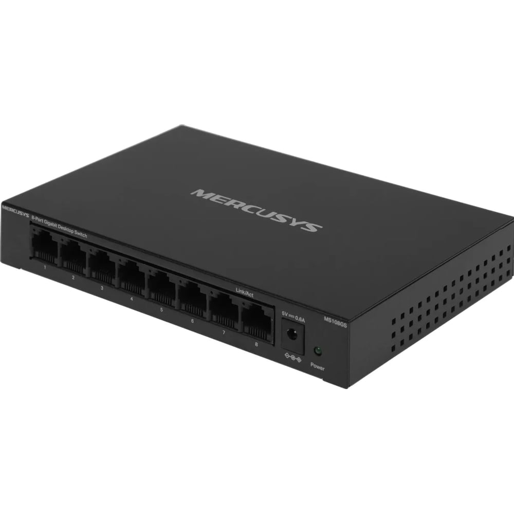 Изображение товара Коммутатор неуправляемый Mercusys (L2) 8x1Гбит/с MS108GS