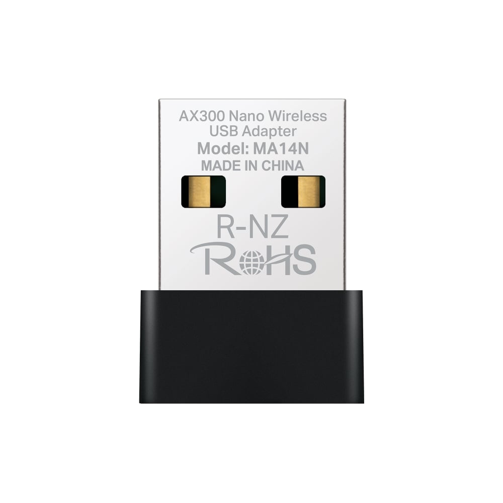 Изображение товара Сетевой адаптер MERCUSYS Wi-Fi AX300 USB 2.0 (антенна внутренняя) 1ант. MA14N Изображение товара Сетевой адаптер MERCUSYS Wi-Fi AX300 USB 2.0 (антенна внутренняя) 1ант. MA14N