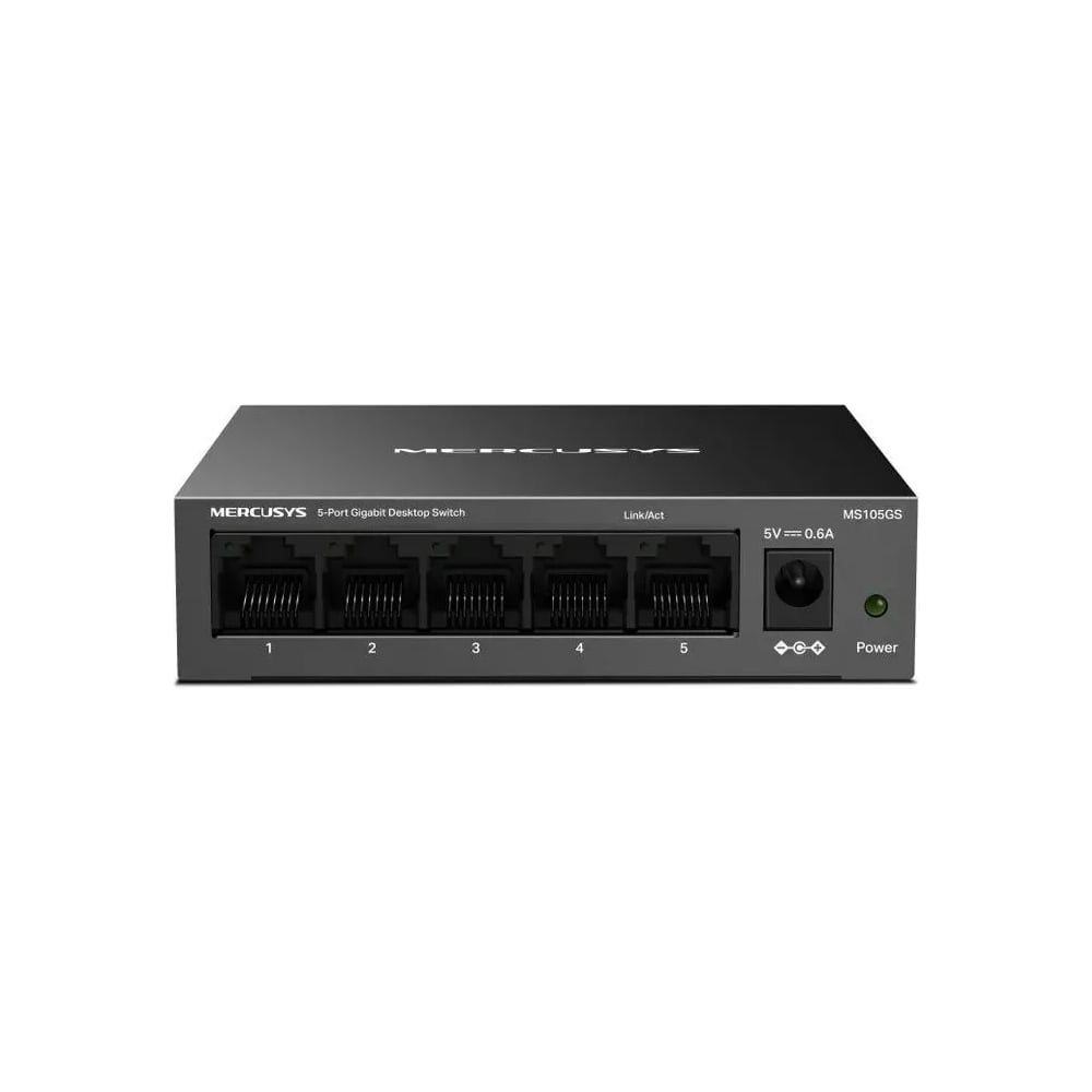 Изображение товара Коммутатор неуправляемый Mercusys (L2) 5x1Гбит/с MS105GS Изображение товара Коммутатор неуправляемый Mercusys (L2) 5x1Гбит/с MS105GS