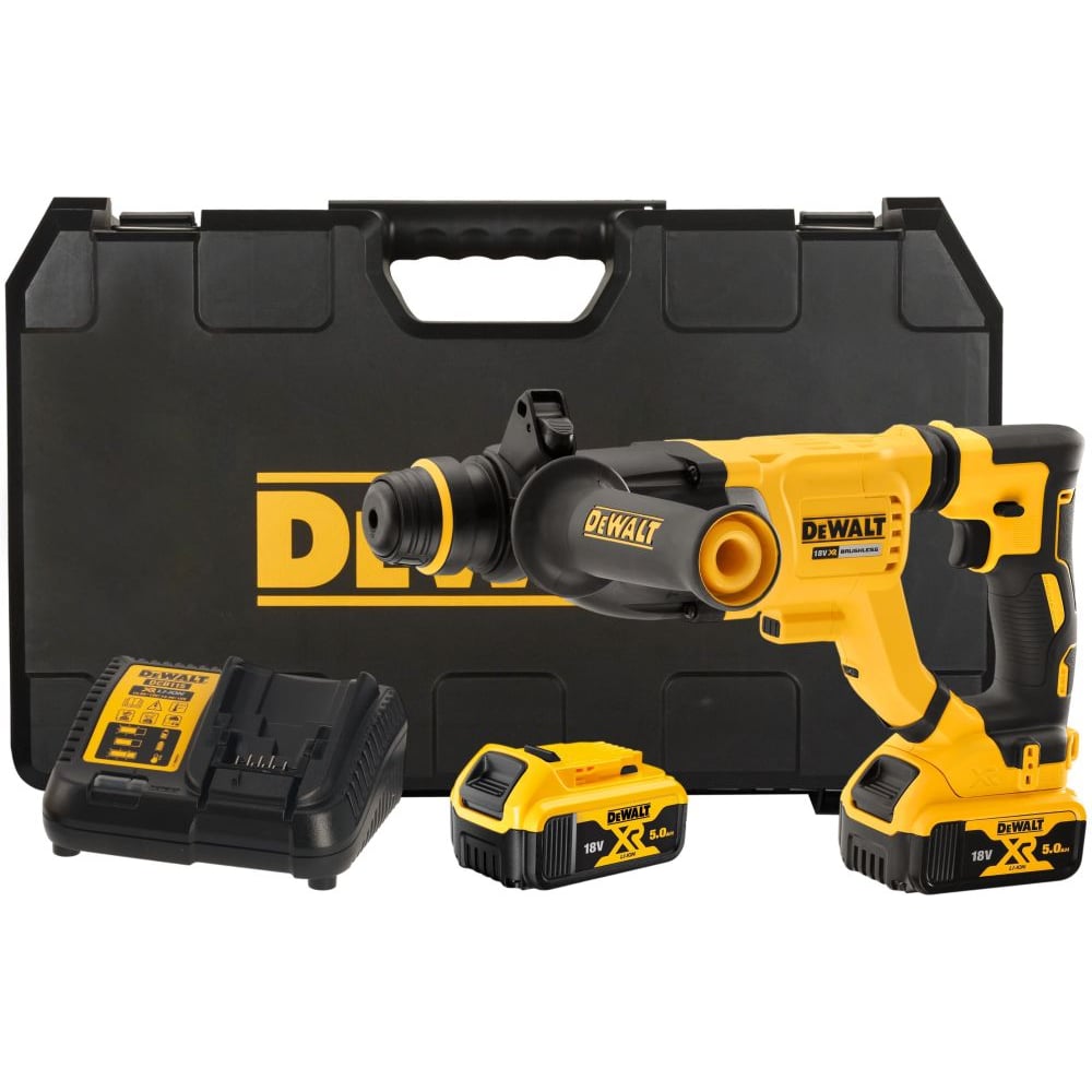 Изображение товара Dewalt Аккумуляторный перфоратор DCH263P2, 18 В, 3 Дж, 4300 уд/мин, с 2 АКБ 5 Ач и ЗУ, в кейсе () DCH263P2-QW Изображение товара Dewalt Аккумуляторный перфоратор DCH263P2, 18 В, 3 Дж, 4300 уд/мин, с 2 АКБ 5 Ач и ЗУ, в кейсе () DCH263P2-QW