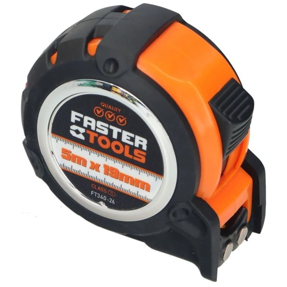 Изображение товара Рулетка обрезиненная FASTER TOOLS 5 м x 19 мм FT340-26 Изображение товара Рулетка обрезиненная FASTER TOOLS 5 м x 19 мм FT340-26