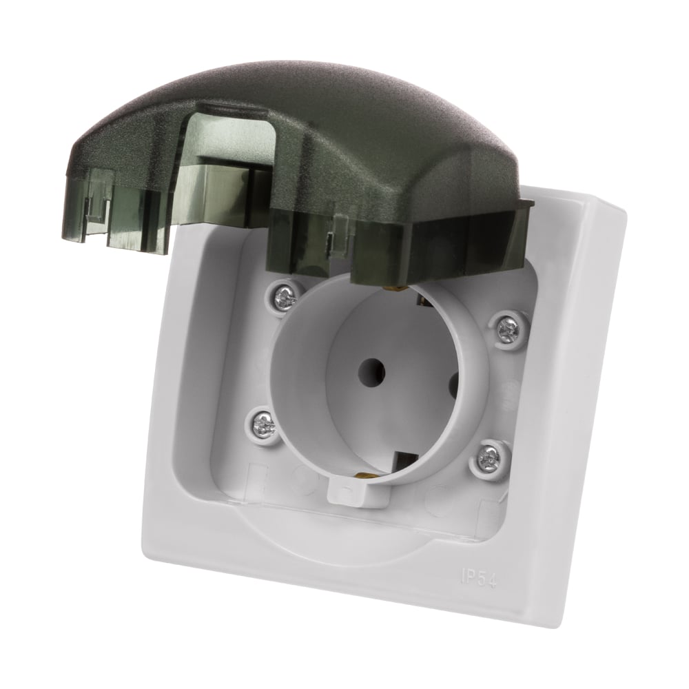 Изображение товара Розетка TDM ELECTRIC 2П+З IP54 скрытая монтаж серый 16А