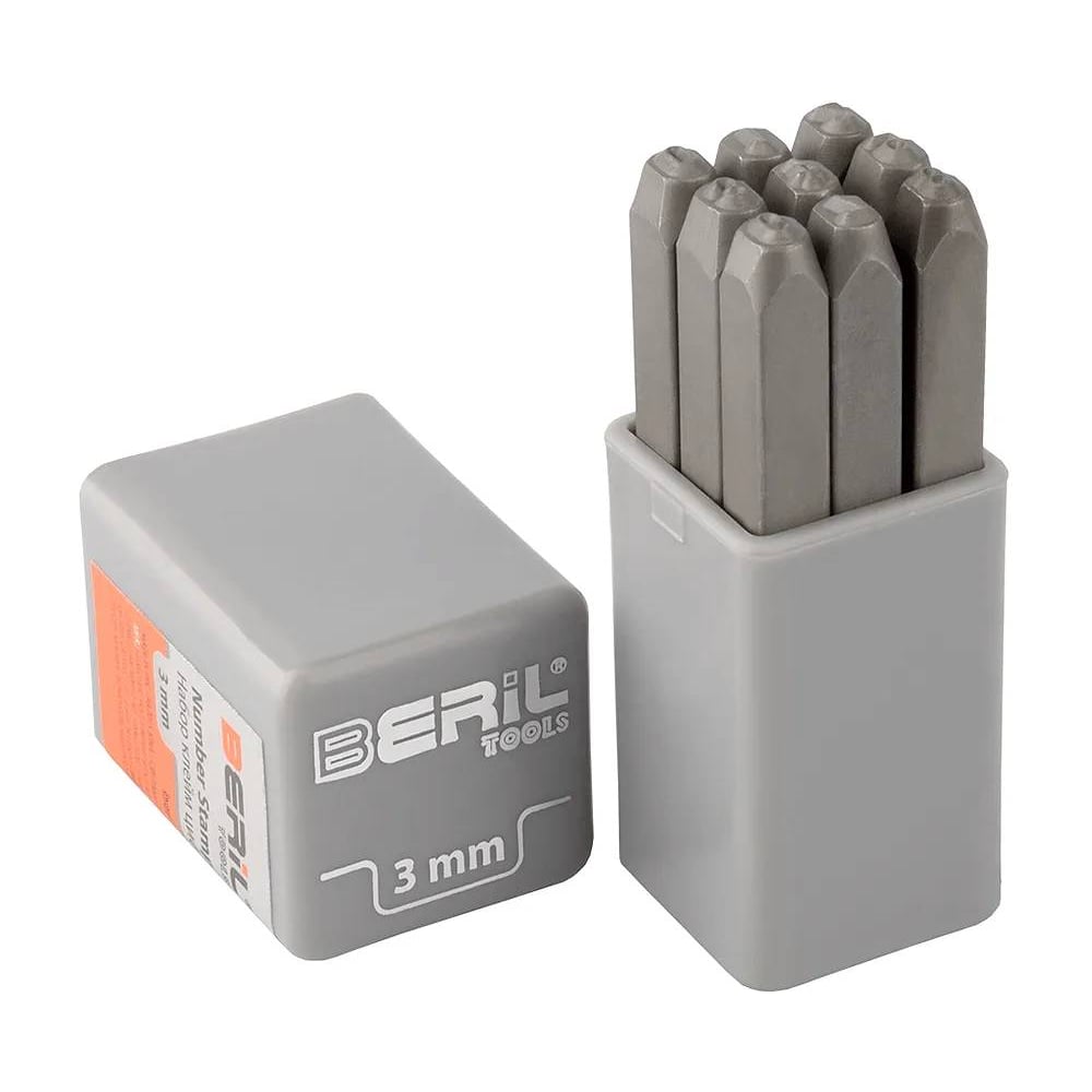 Изображение товара Набор клейм цифровых Beril 3мм стальные BERIL 551003 12873 Изображение товара Набор клейм цифровых Beril 3мм стальные BERIL 551003 12873