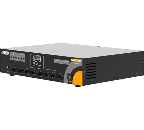 Изображение товара Усилитель-микшер Roxton MZ-120 120 Вт, 100/70В и 4 Ом, 6 зон, MP3/USB/SD и FM-тюнер, 3 микр/2 линейных входа, линейный выход, 220В 00-00013330