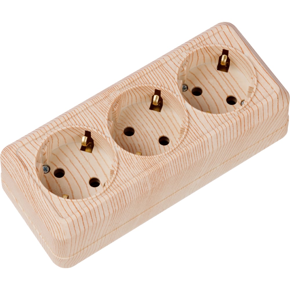 Изображение товара Горизонтальная 3-х местная розетка TDM ELECTRIC IP20 Ладога SQ1801-0426