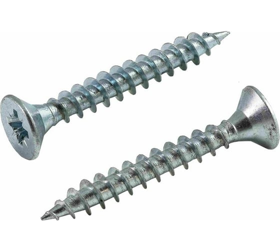 Изображение товара Универсальный саморез КВАДРА 4x45 белый, потайная голова, цинк, кор. 100 шт. 403045010021