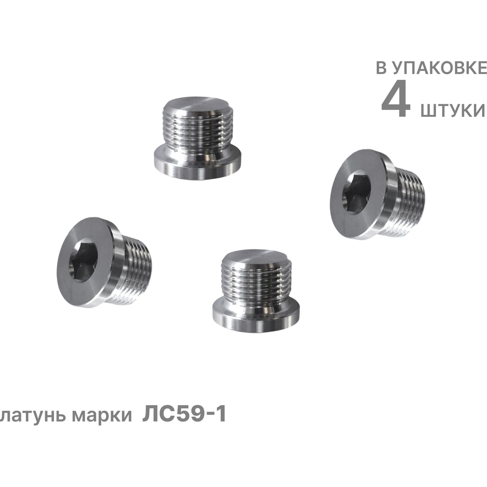 Изображение товара Заглушка латунная JDG-M12х1,25, 4шт., NBPT 808938