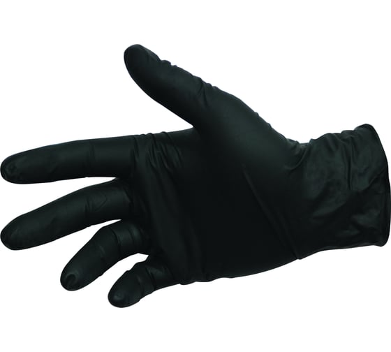 Изображение товара Нитриловые перчатки WOLF черные, 60мкр, размер L, 100шт, 1.2105.0003