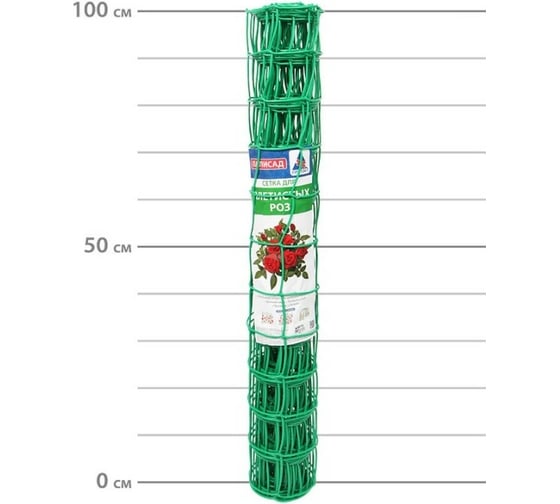 Изображение товара Сетка для плетистых роз ПРОТЭКТ 95х90, 5 м, зеленый Ф-90/1/5 з