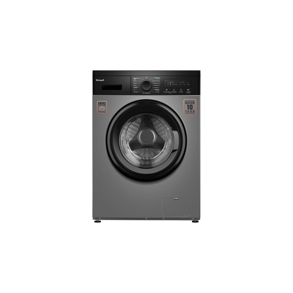 Изображение товара Стиральная машина Weissgauff WM 42127 Inverter Steam Dark Grey 442420 Изображение товара Стиральная машина Weissgauff WM 42127 Inverter Steam Dark Grey 442420