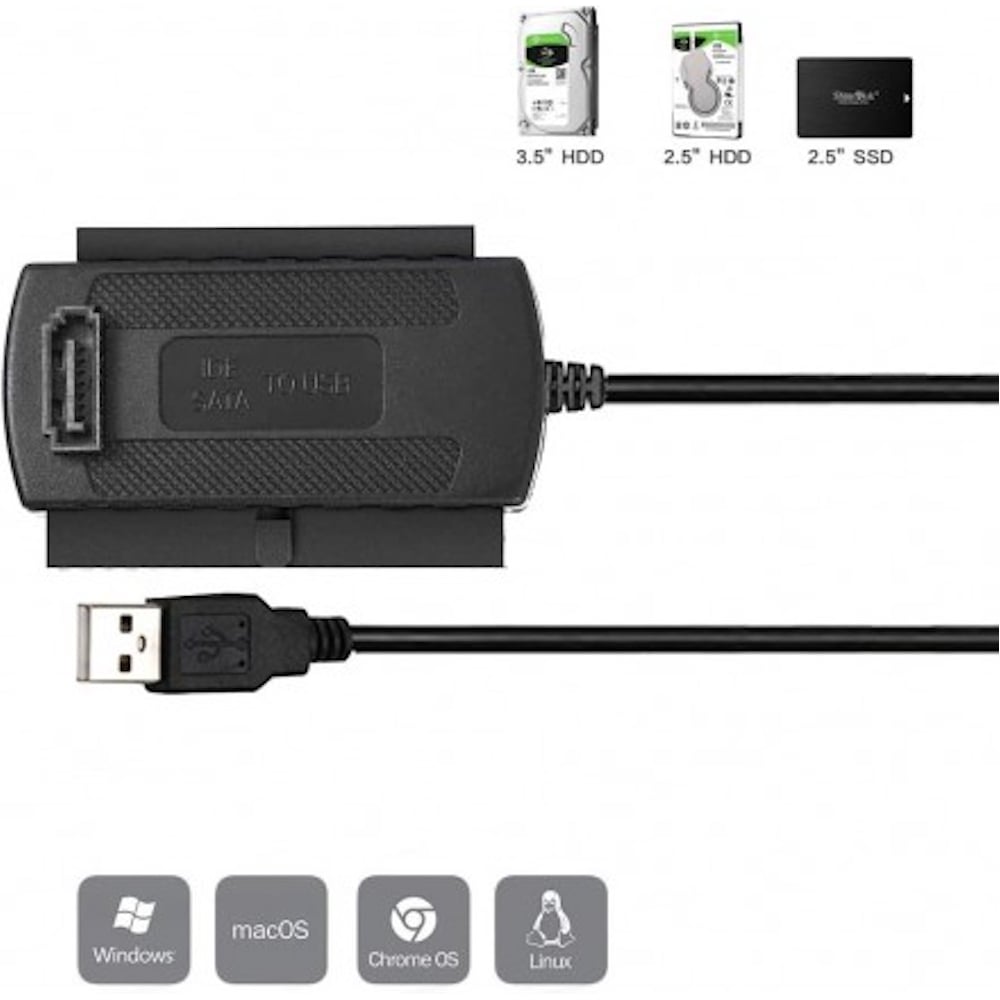 Изображение товара Адаптер KS-is SATA/PATA/IDE USB 2.0 с внешним питанием KS-461 Изображение товара Адаптер KS-is SATA/PATA/IDE USB 2.0 с внешним питанием KS-461
