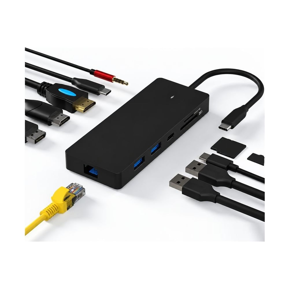 Изображение товара Док станция KS-is USB-C 11 в 1 KS-713A Изображение товара Док станция KS-is USB-C 11 в 1 KS-713A