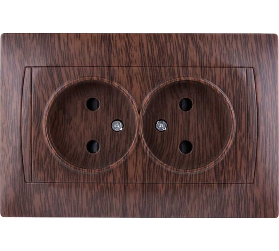 Изображение товара Розетка TDM ELECTRIC двойная 2П 10А 250В с защитными шторками венге "Лама" SQ1815-0412