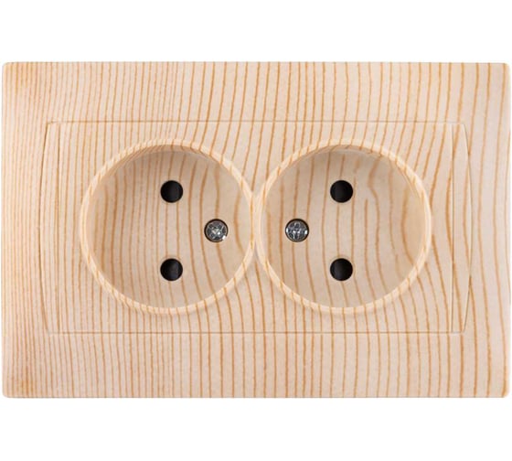 Изображение товара Двойная розетка TDM ELECTRIC 2П 10А 250В с защитными шторками сосна Лама SQ1815-0312