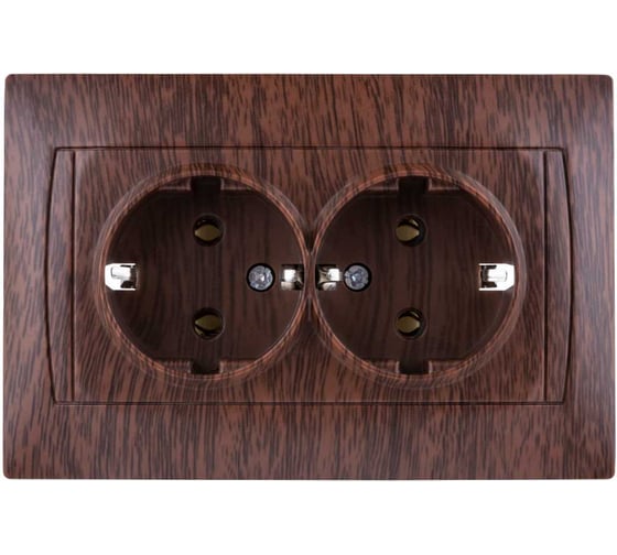 Изображение товара Розетка TDM ELECTRIC двойная 2П+З 16А 250В венге "Лама" SQ1815-0425