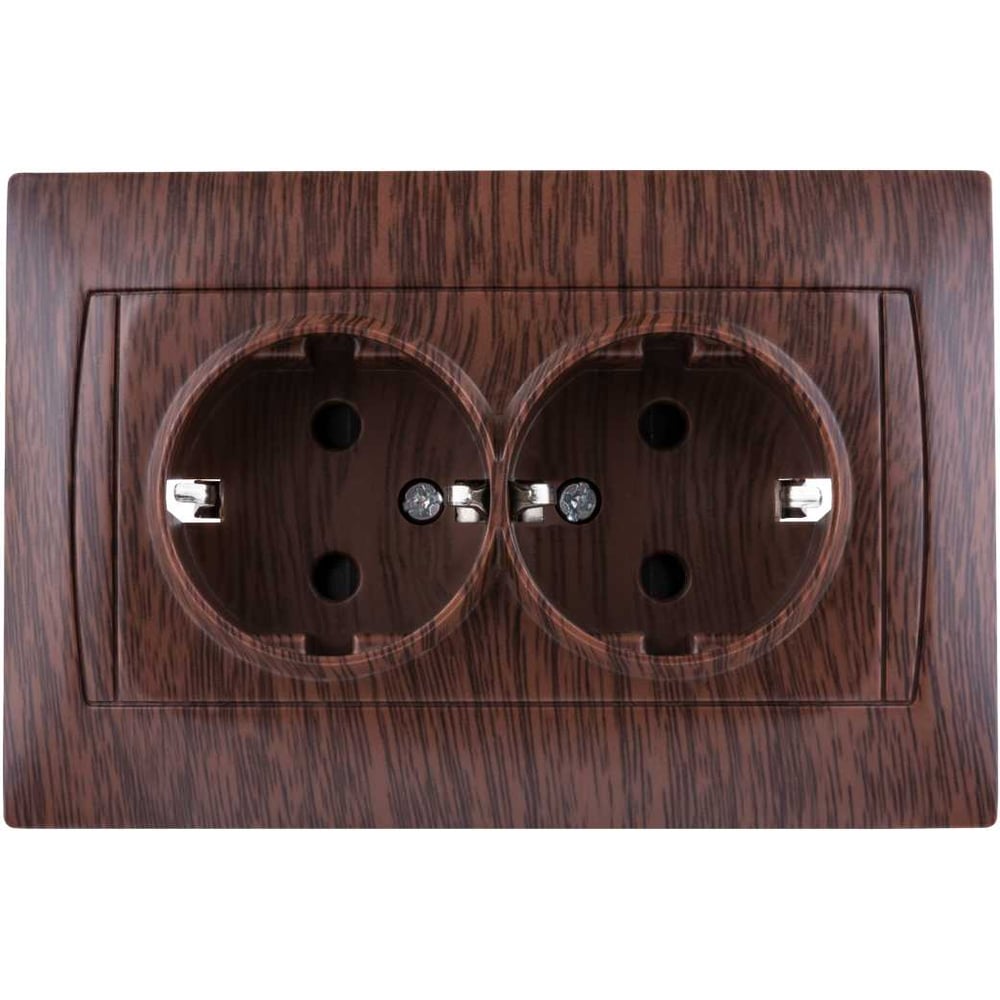 Изображение товара Двойная силовая розетка TDM ELECTRIC 16А IP20 венге Лама SQ1815-0413